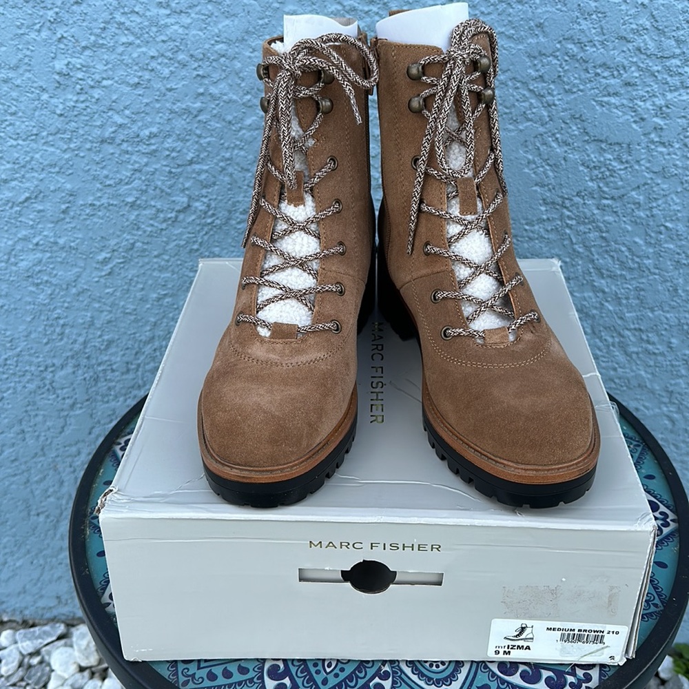 NWT Marc Fisher Izma Boots Brown